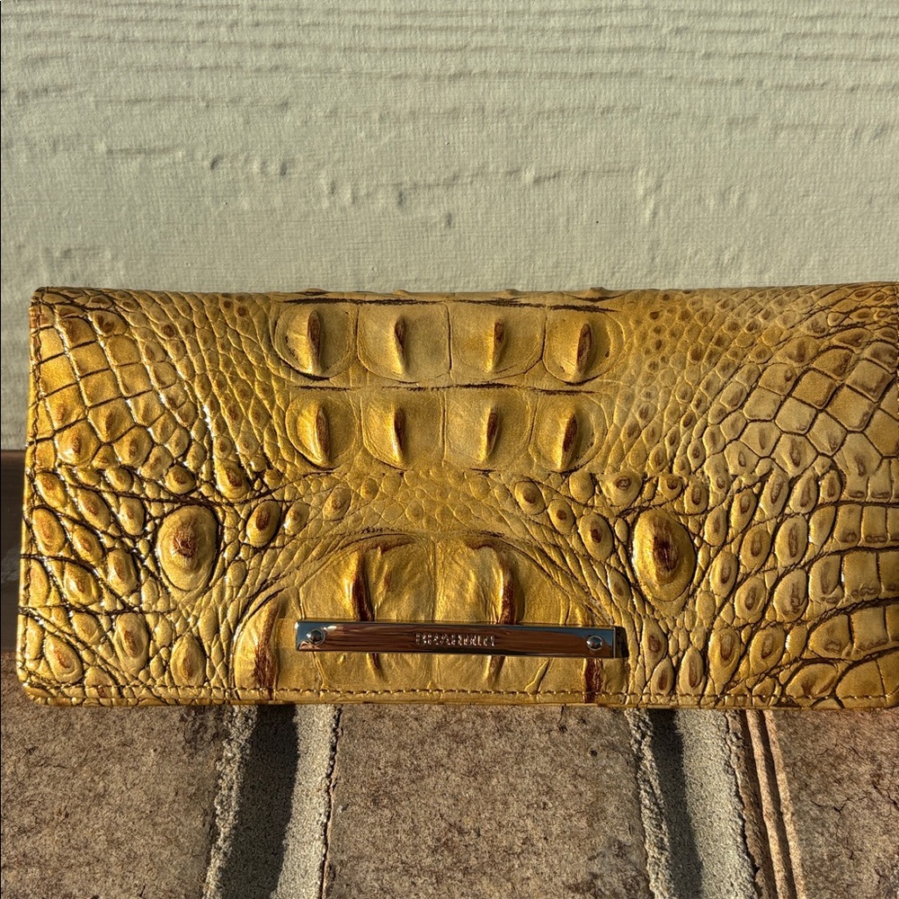Brahmin ADY wallet chai Gold CROC Embossed leather Melbourne leather Wallet - Picture 4 of 17